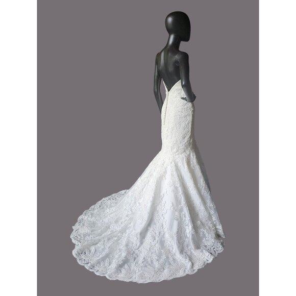 NWOT Ivory Full Lace Fit/Flare Wedding Gown - Mori Lee - Picture 7 of 13